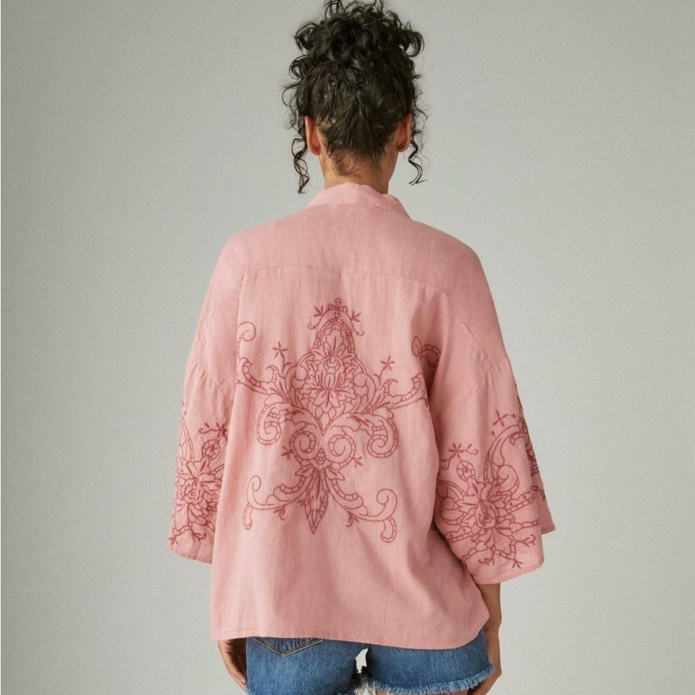 Lucky Brand | One Size Cotton Embroidered Lightweight Duster